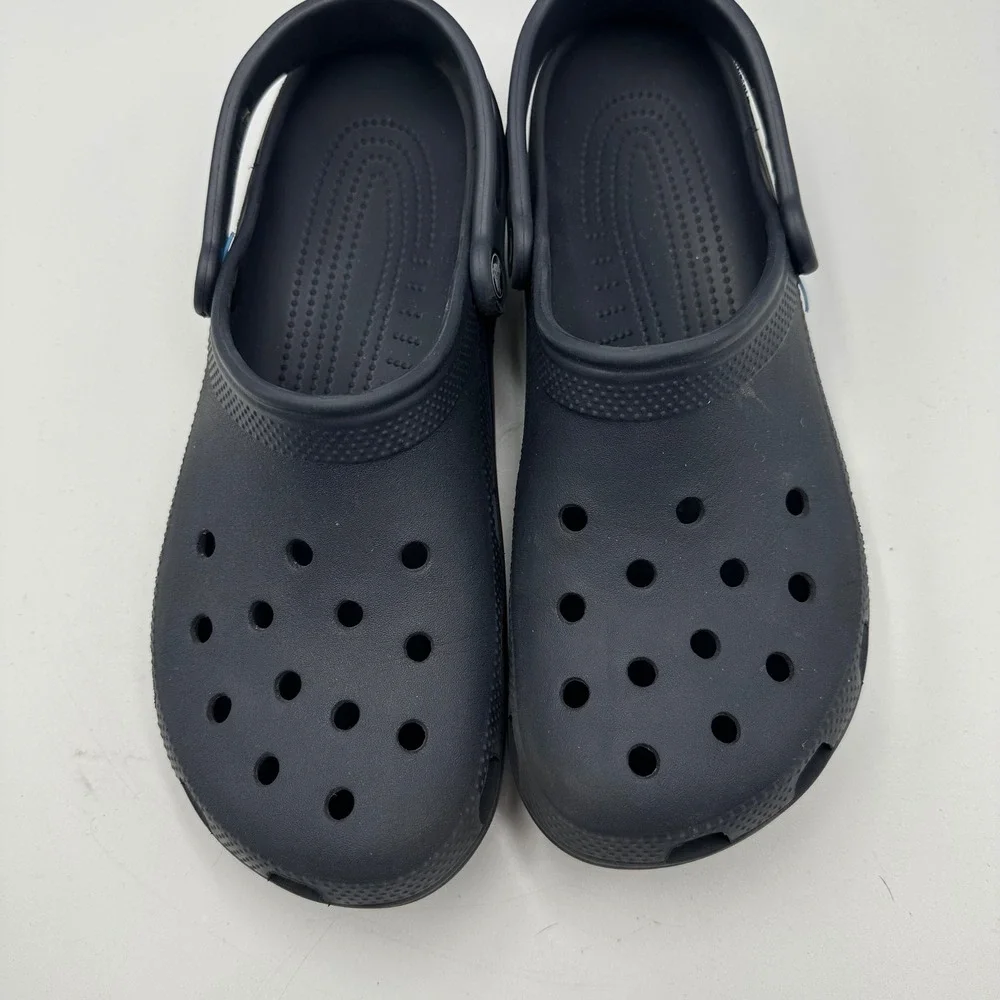 Crocs Classic Clog Mens 10 Womens 12 Navy Blue Slip On Comfort Water Shoes